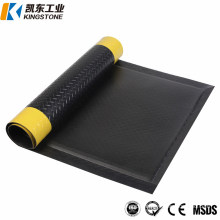 Safety Diamond Fatigue Reducing Foam Black with Yellow Edges PVC Waterproof Mat for Foot